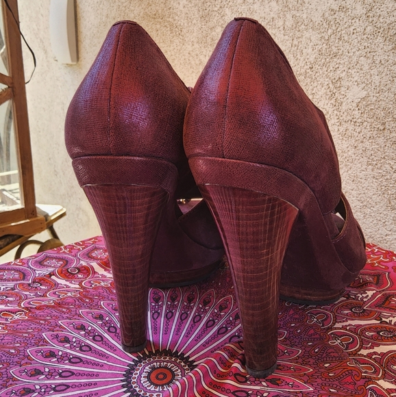 GORGEOUS Coach Teagan Leather Shimmer Heels- Like New - Picture 4 of 11